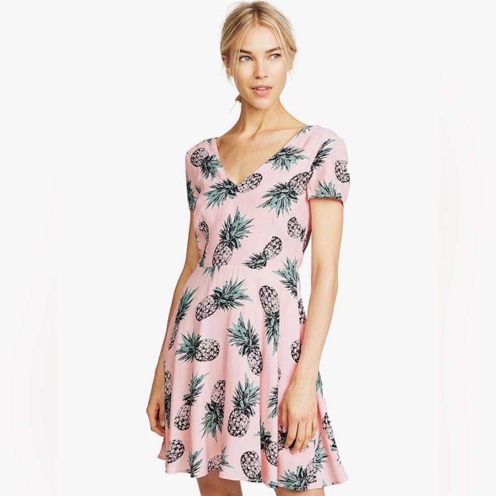 BB Dakota Coral Pineapple Print Dress